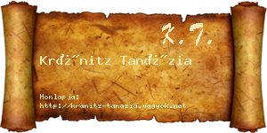 Kránitz Tanázia névjegykártya